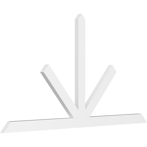 Ekena Millwork Saratoga Architectural Grade PVC Gable Bracket, 84"W x 45 1/2"H x 2"D x 4"F, 13/12 Pitch GBP084X46X0204SAR00 - main